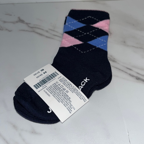 NWT Janie and Jack blue pink plaid socks 12-24 months - Picture 2 of 2